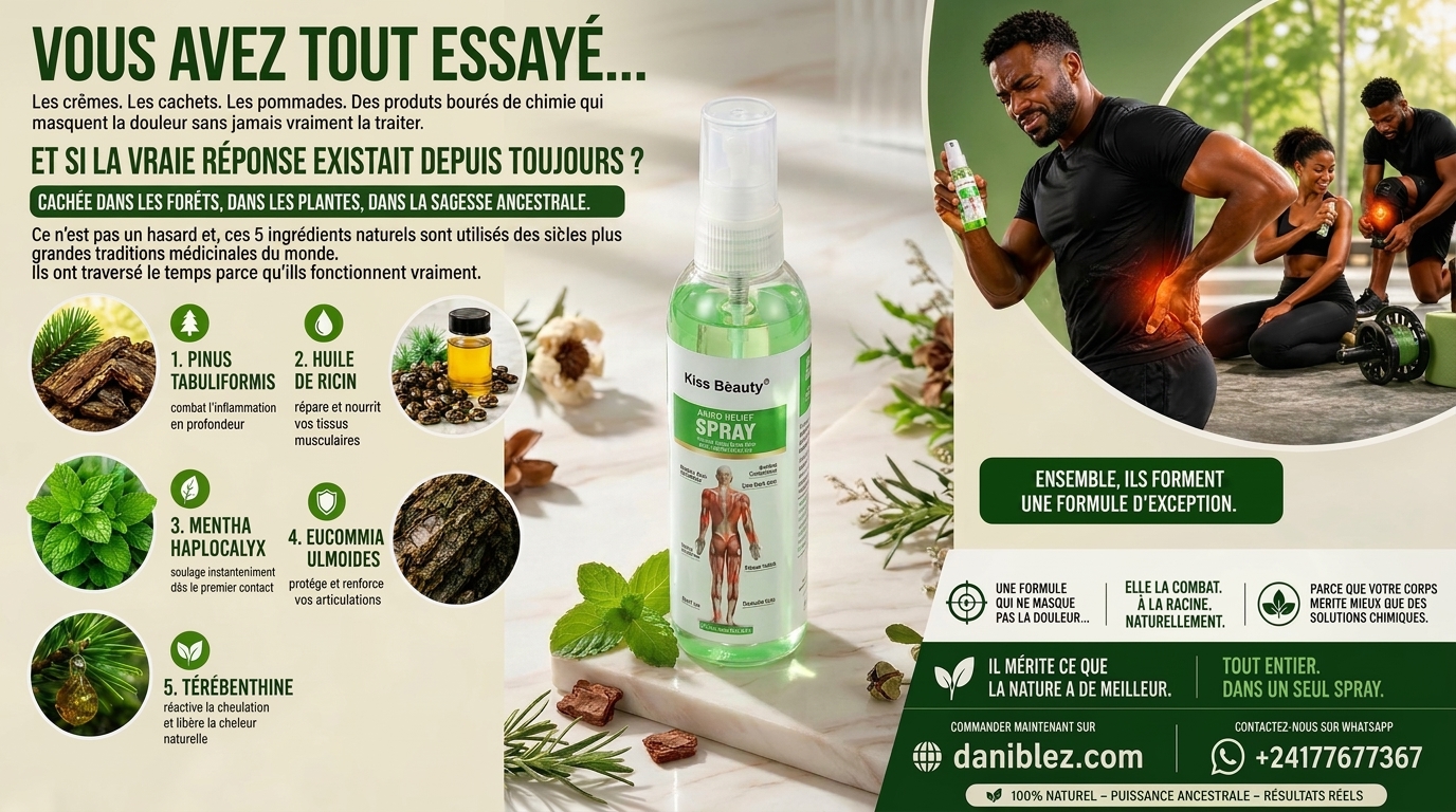 Kiss Beauty - Spray de Soulagement Rapide pour Articulations et Muscles