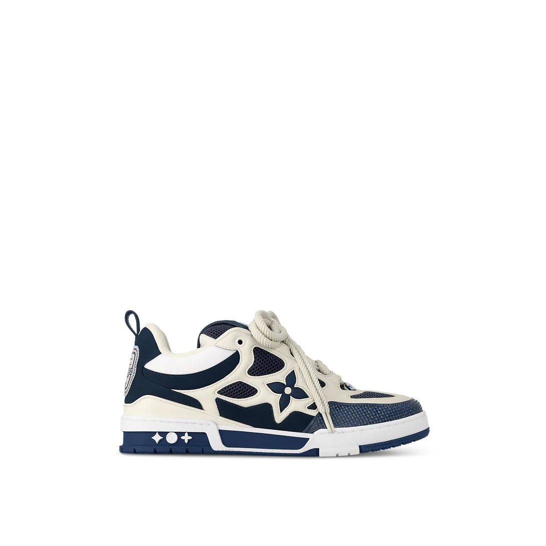 sneaker Louis Vuitton LV Skate dans son coloris Marine / Blanc (Navy Blue)