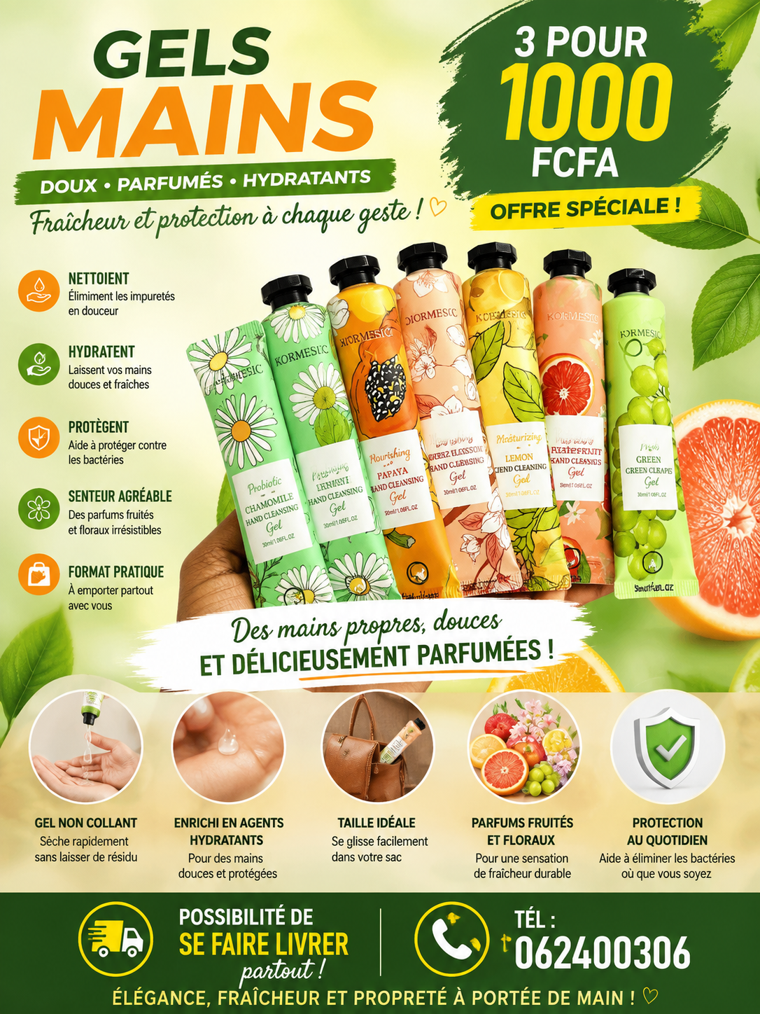 GELS MAINS, DOUX, PARFUMÉS, HYDRATANTS ,Fraîcheur et protection à chaque geste!