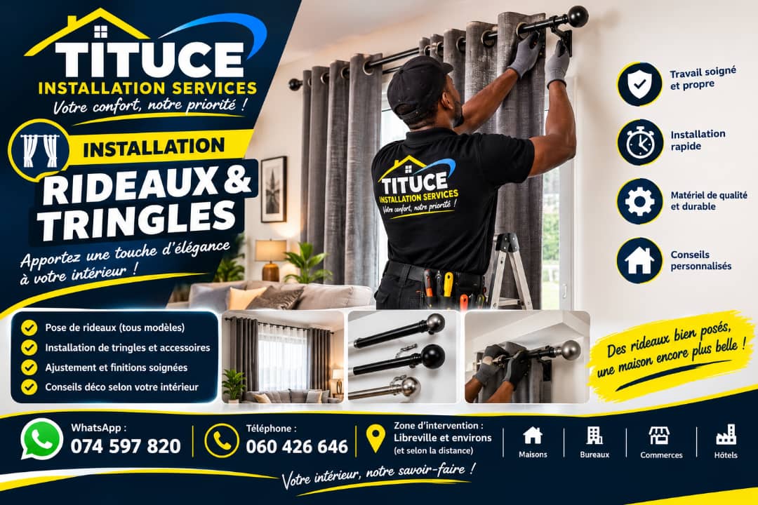 INSTALLATION RIDEAUX ET TRINGLES